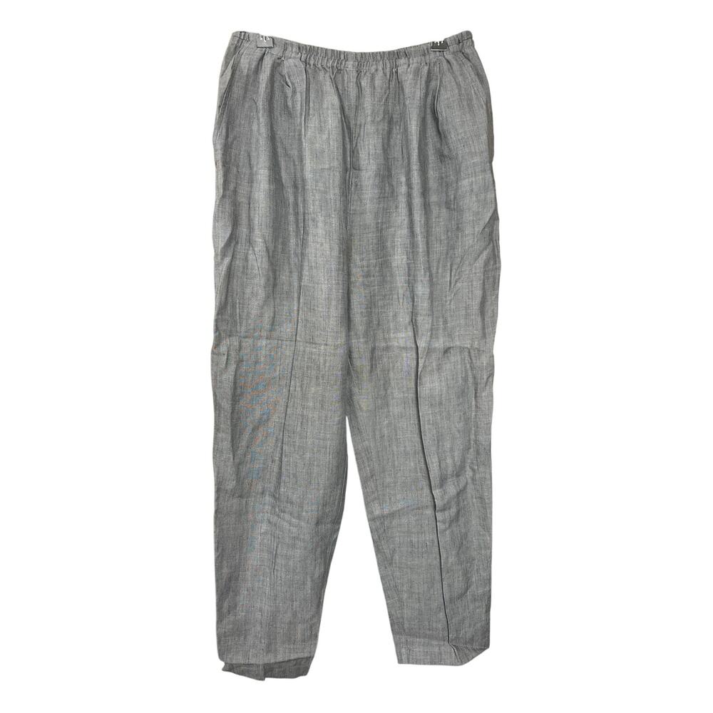 Eileen Fisher Made In USA Size Medium Rayon/Linen Gray Wide Leg